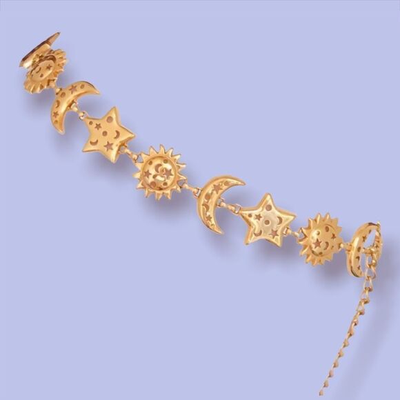 Celestial Chain Belt | Gold-Tone, Vintage ⭐️🌙☀️ - Picture 1 of 11